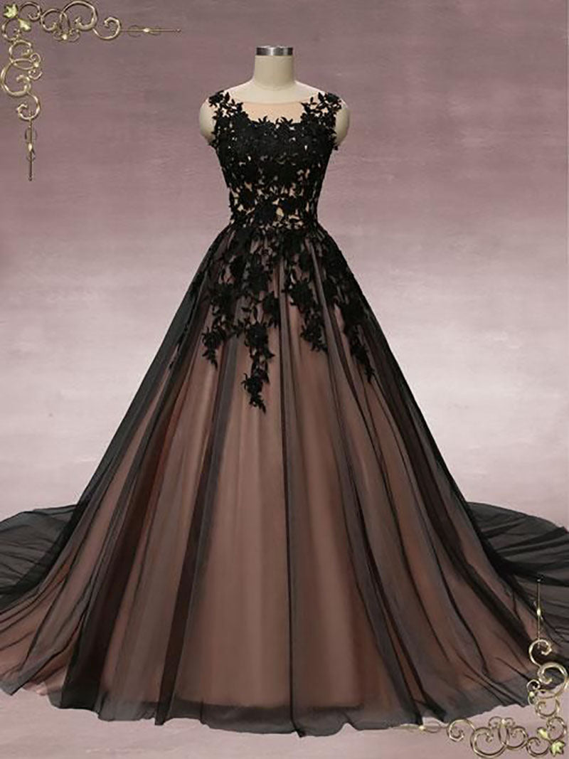 Black Lace Ball Gown Wedding Dress
