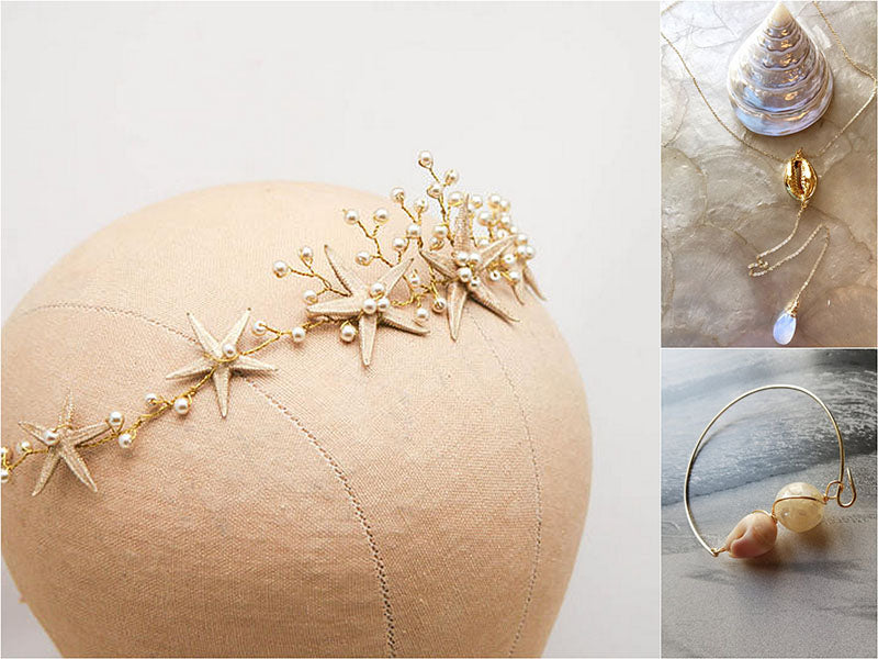 Golden Seashell Bridal Accessories