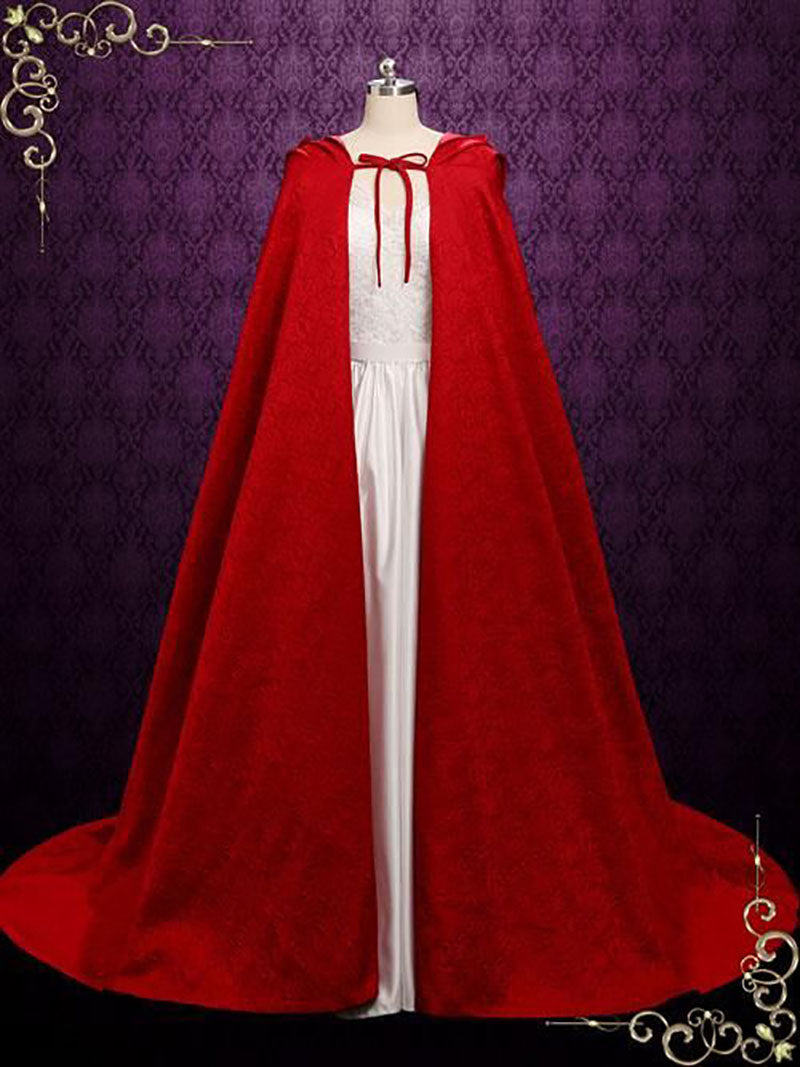 Long Red Cloak With Hood
