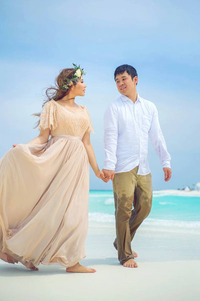 beach wedding renewal dresses