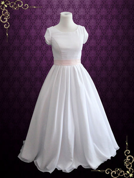 Simple Elegant Chiffon Ball Gown Wedding Dress