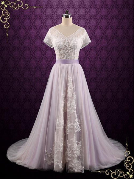 Violet Lace Fairy Tale Wedding Dress
