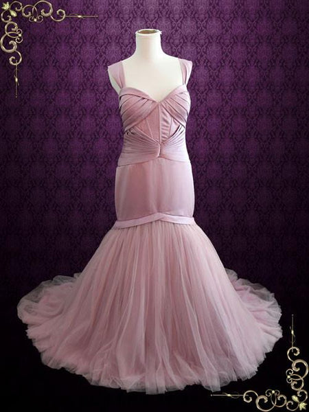Purple Fit and Flare Formal Dress