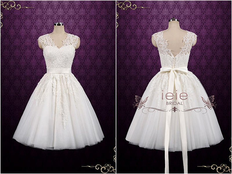 Vintage Short Length Lace Wedding Dress