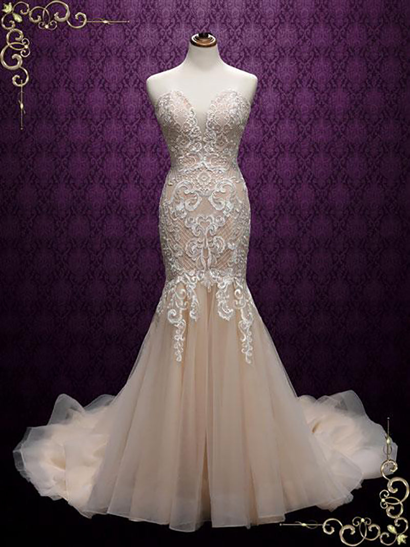 Strapless Lace Mermaid Wedding Dress