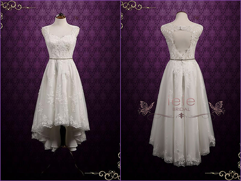 Vintage Inspired Hi-low Lace Wedding Dress