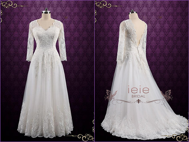Vintage Long Sleeve Lace Wedding Dress