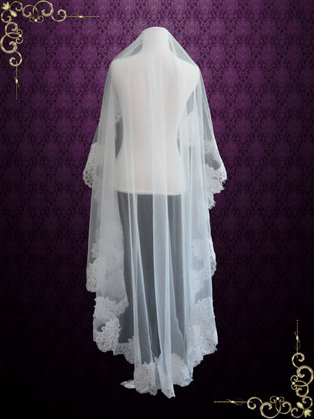 Waltz Length Mantilla Lace Wedding Veil