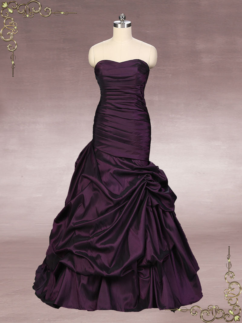 Strapless Purple Fit and Flare Formal Dress | ALEXI – ieie Bridal