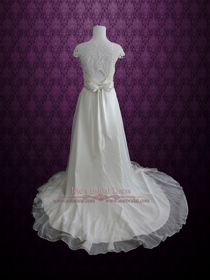 Destination Beach Chiffon Wedding Dress with Lace AMILIA – ieie Bridal