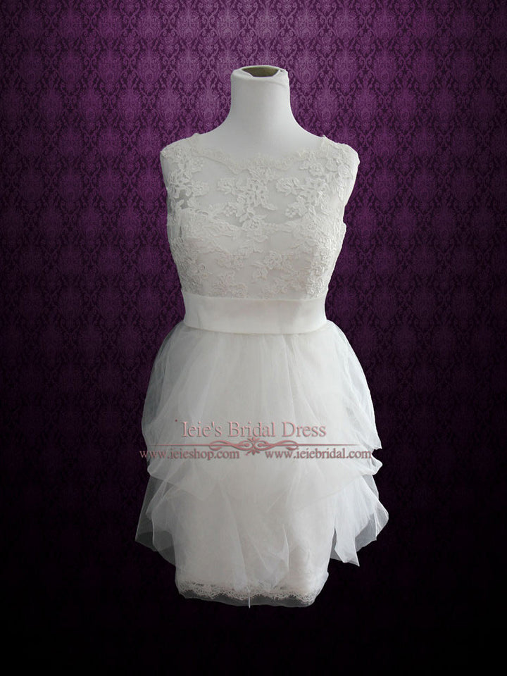 Short Lace Wedding Dress Reception Dress | Andie – ieie Bridal