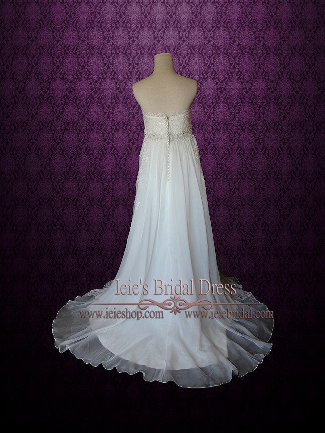 Maternity Wedding Dress Strapless Empire Waist Chiffon Hollie 7770