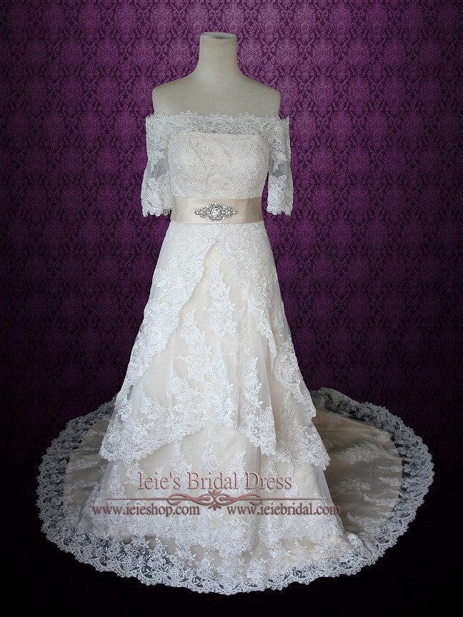 lace overlay wedding dress