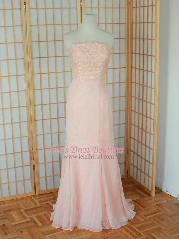 Plus Size Blush Whimsical Off Shoulder Formal Dress