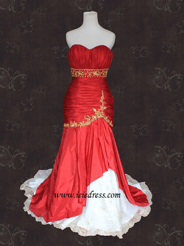 red white and gold wedding dresses