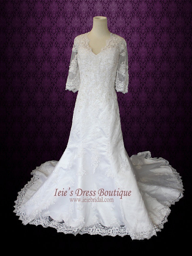 Modest Wedding Dress With Long Sleeves | Alessandra – ieie