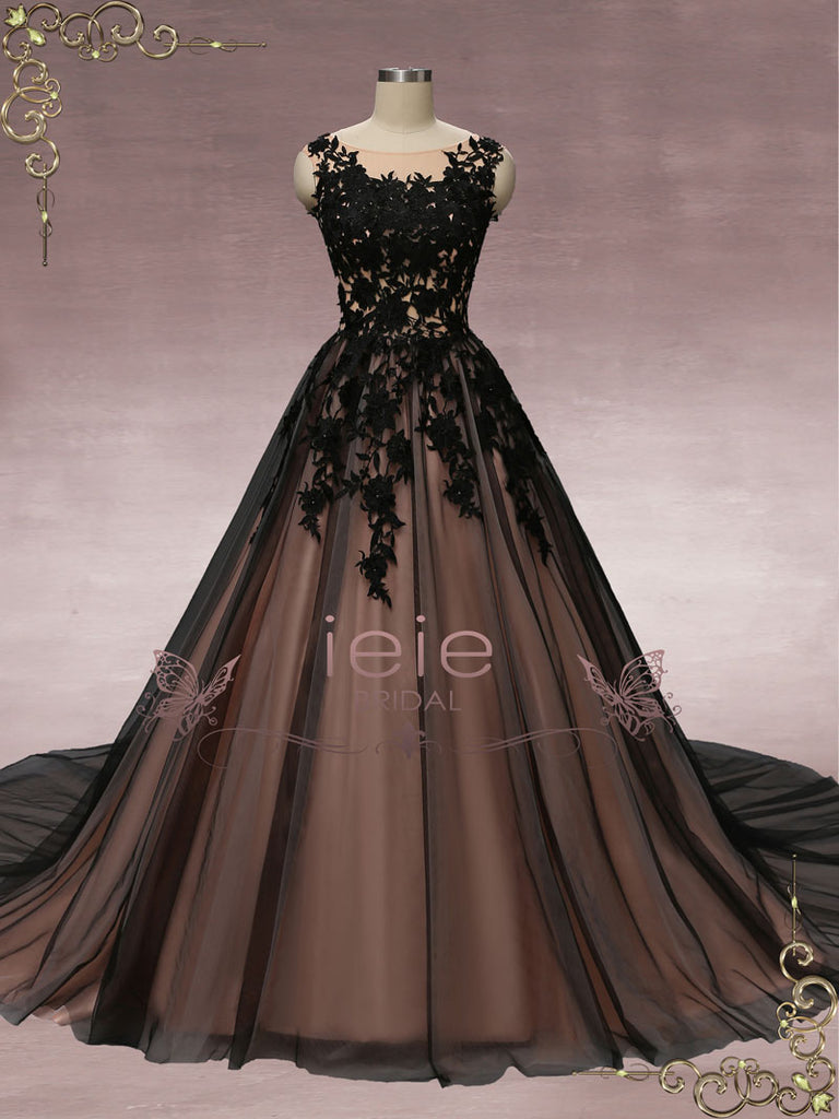 black gown dress for wedding