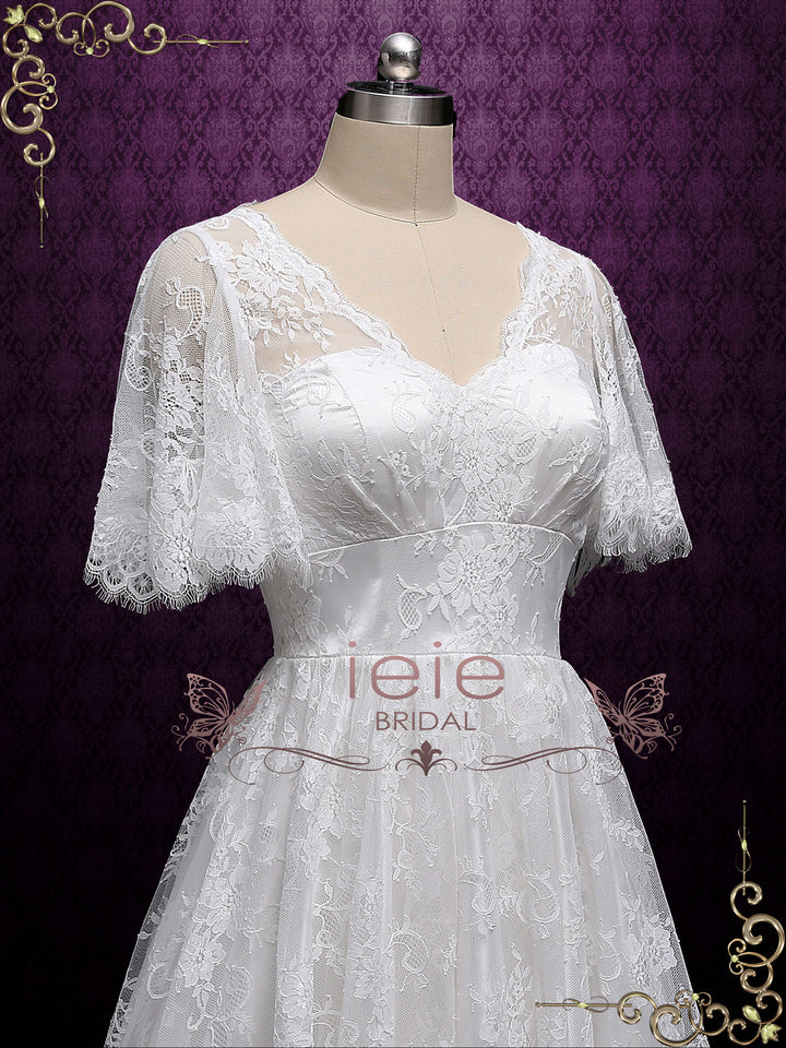 Romantic Boho Lace Wedding Dress With Butterfly Sleeves Milana Ieie Bridal 6564