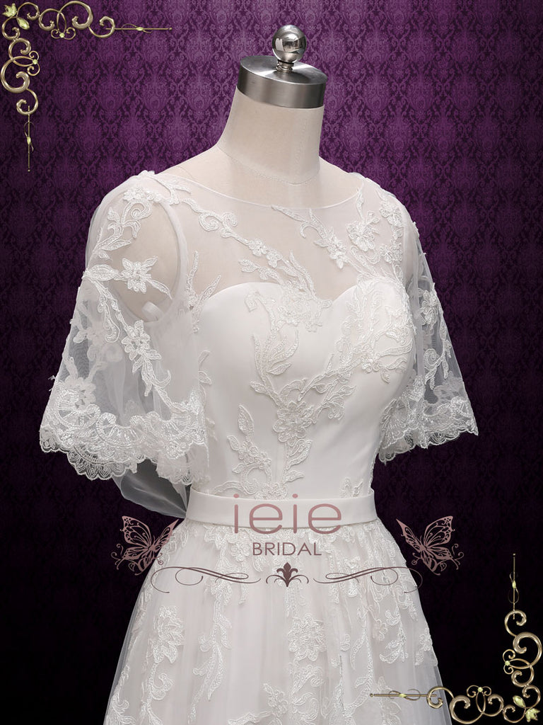butterfly lace wedding dress
