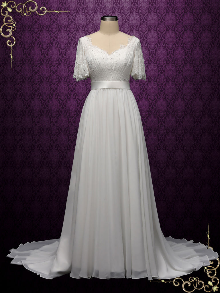 lace and chiffon bridesmaid dresses
