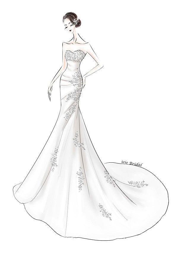 Custom Wedding Dress Sketch – ieie Bridal