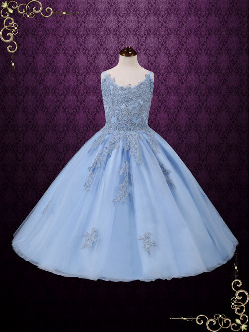 blue princess dress girl