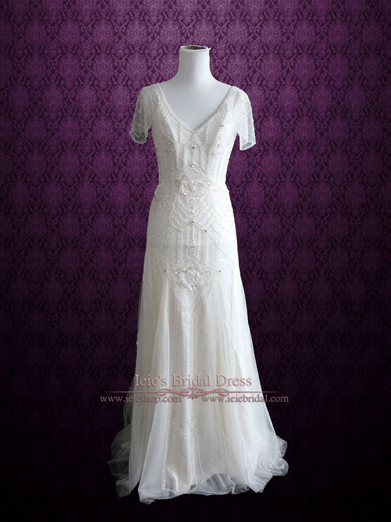 ivory silk wedding dress