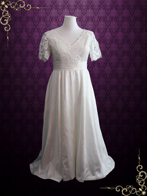 plus size ivory wedding dresses with sleeves