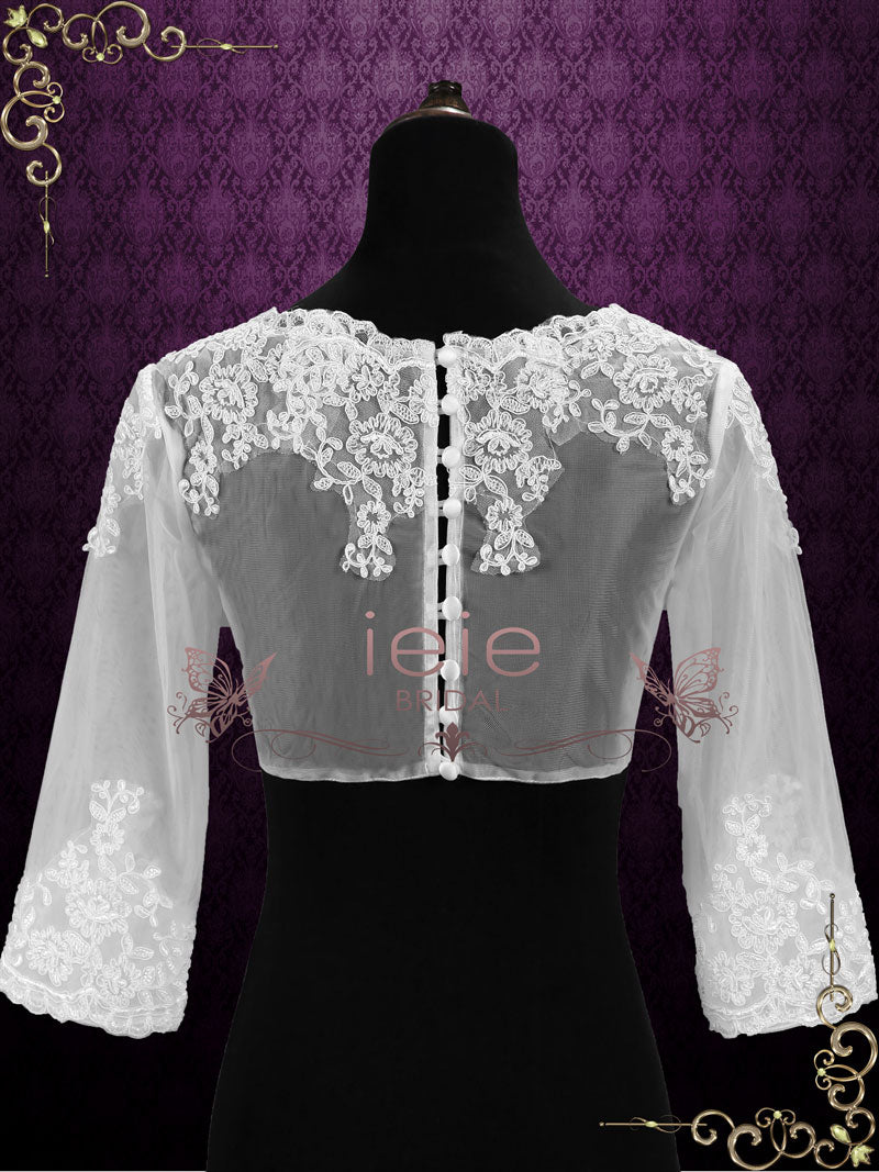 Lace Bolero Jacket with Sleeves | SG1005 – ieie Bridal