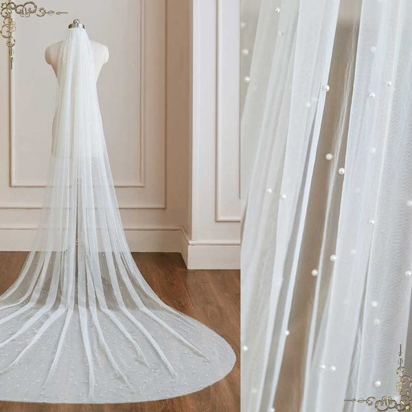 Simple Cathedral Length Tulle Wedding Veil – loveangeldress