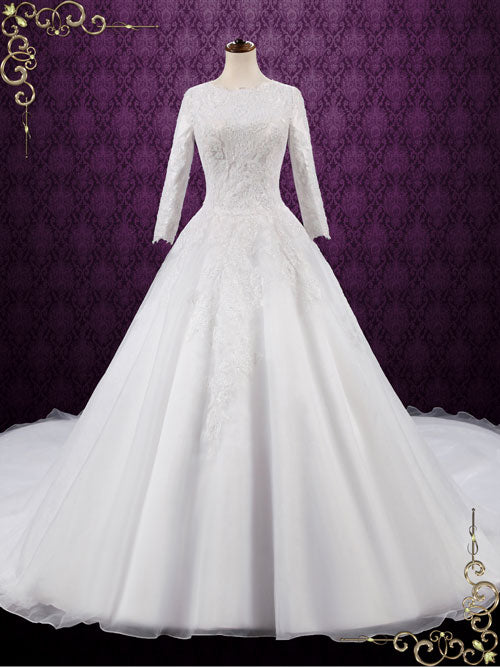 wedding dress long sleeve ball gown