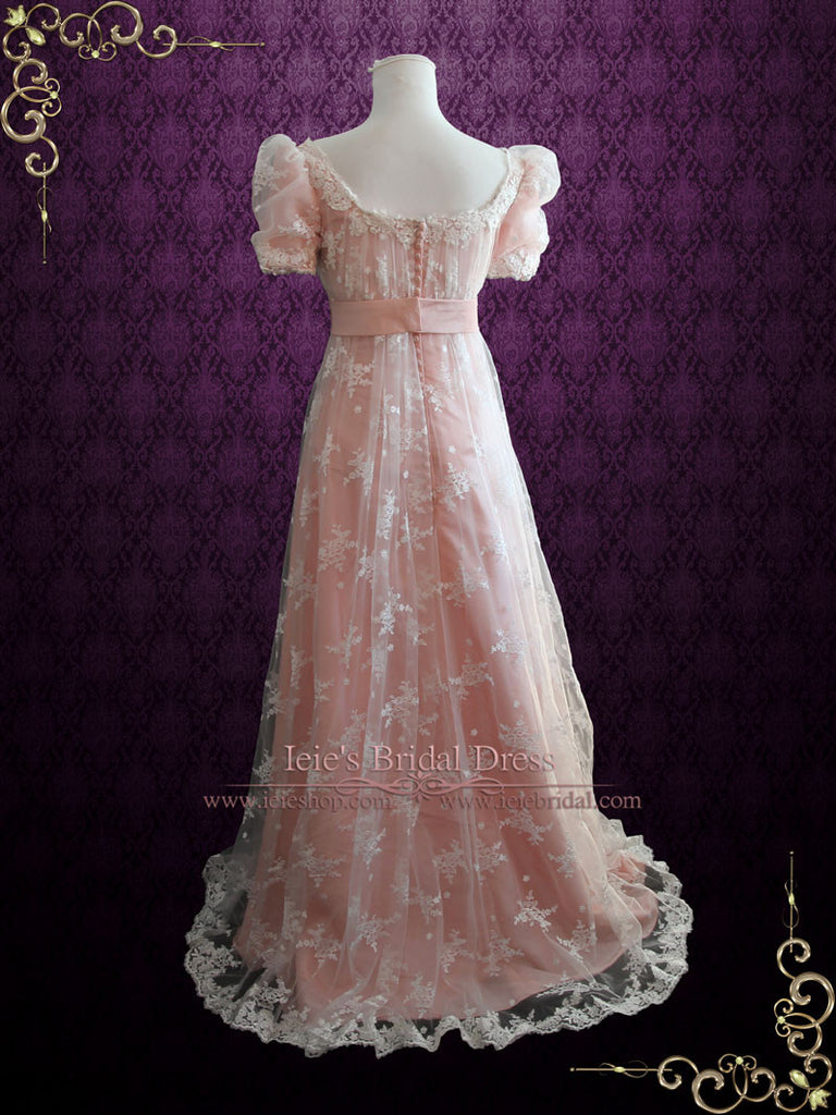 pink lace ball gown