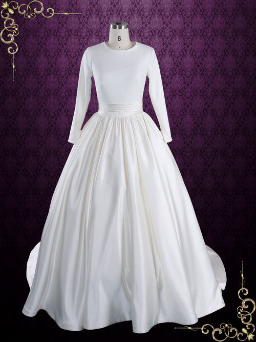 plain white ball gown