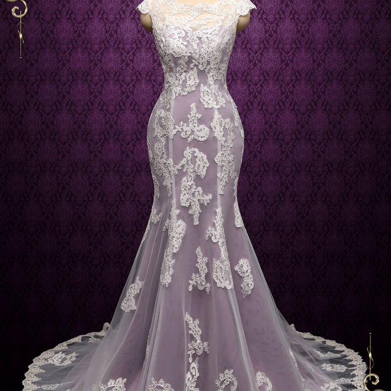 Purple Mermaid Lace Wedding Dress July Ieie 5386