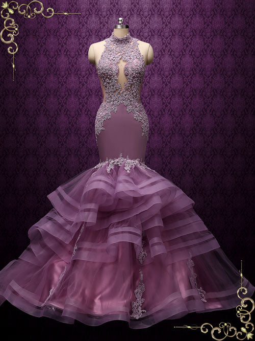 purple gown design