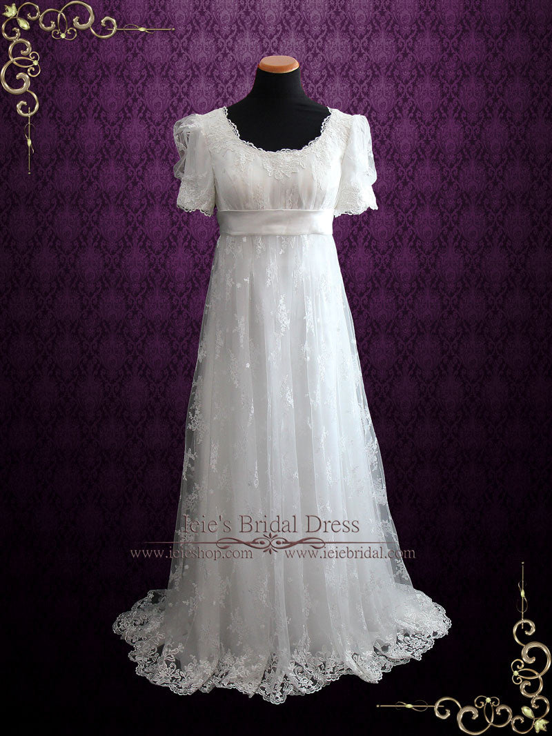 Regency Style Lace Wedding Dress with Empire Waist | Amiee | ieie Bridal
