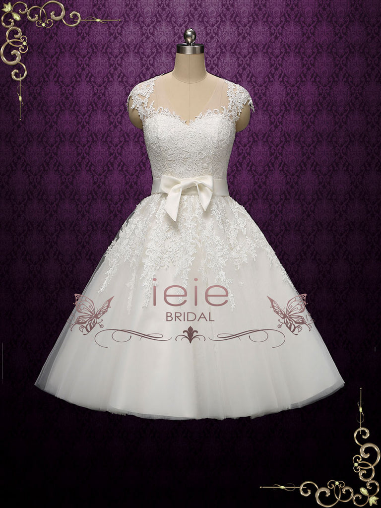 vintage lace tea length wedding dresses