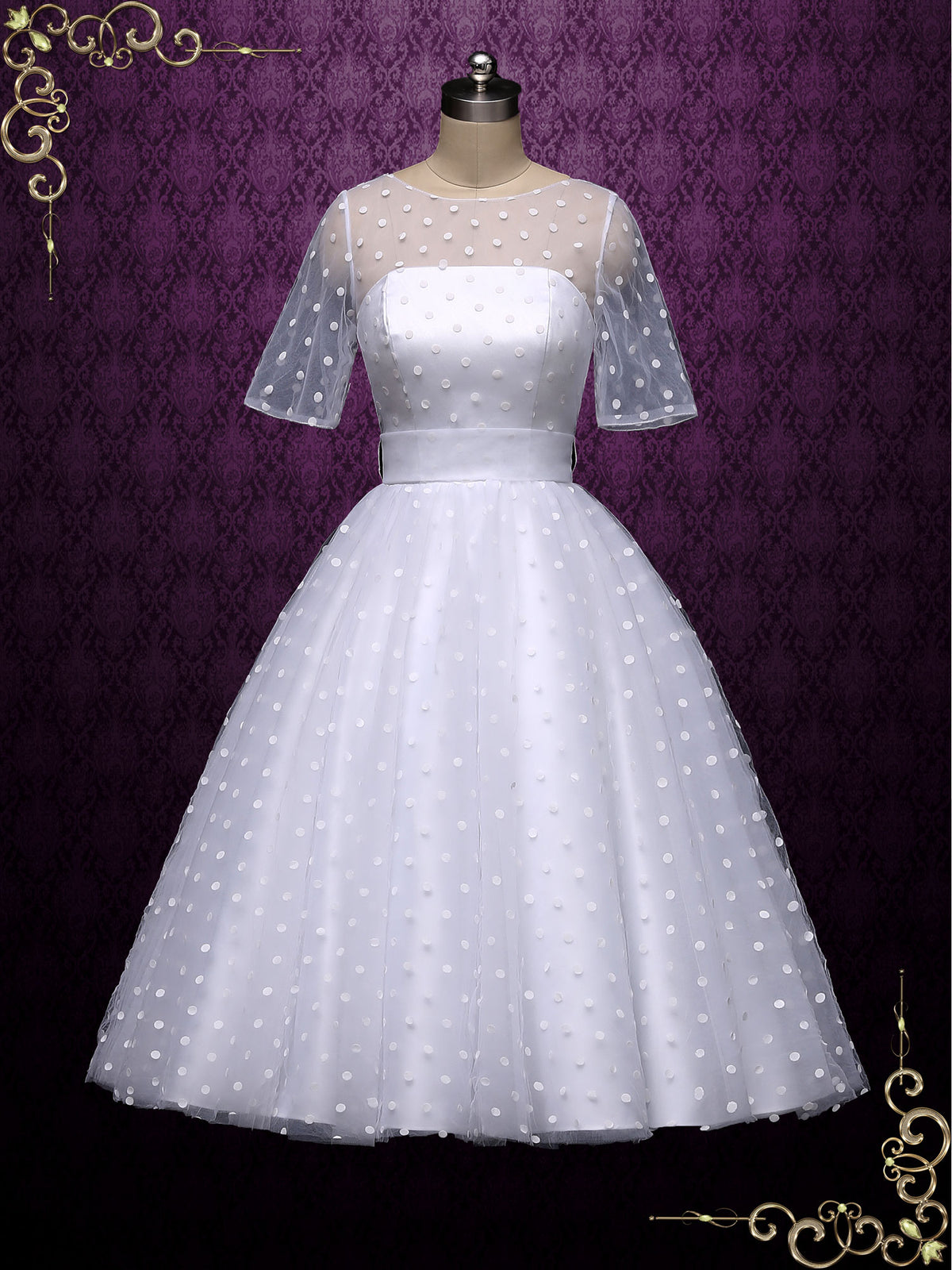  Short Polka Dot Wedding Dress  Check it out now 