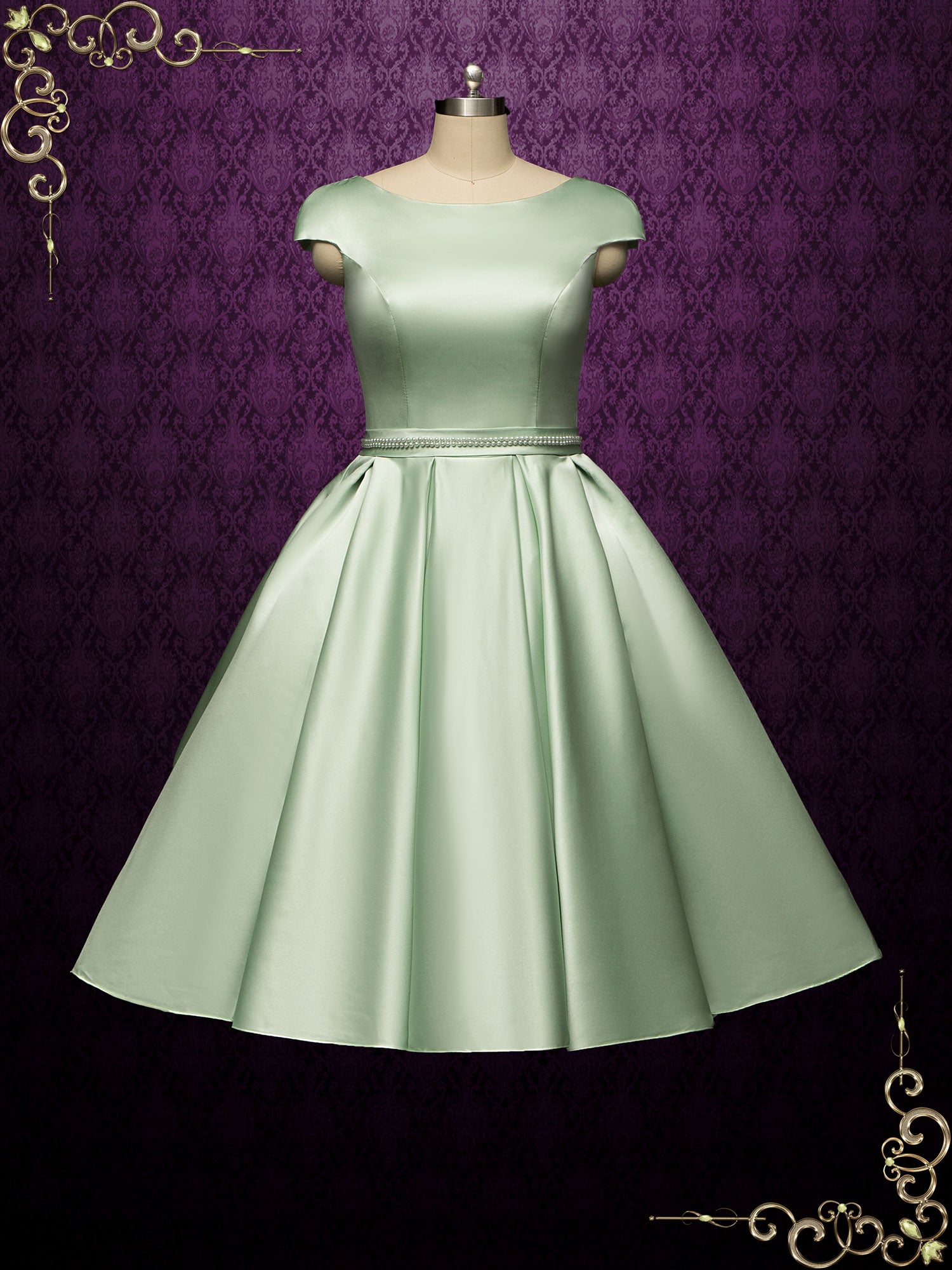 Vintage Inspired Tea Length Prom Dresses