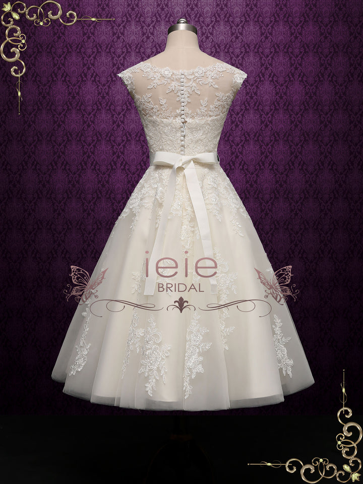 Elegant Short Lace Wedding Dress PERLA – ieie Bridal
