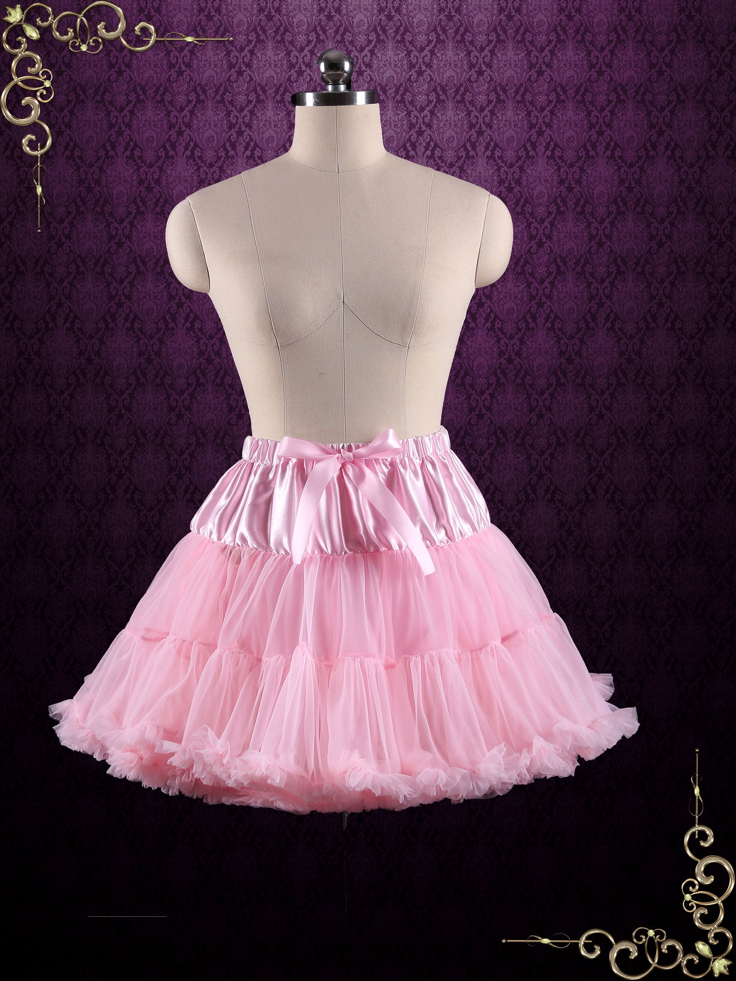 short pink tulle skirt