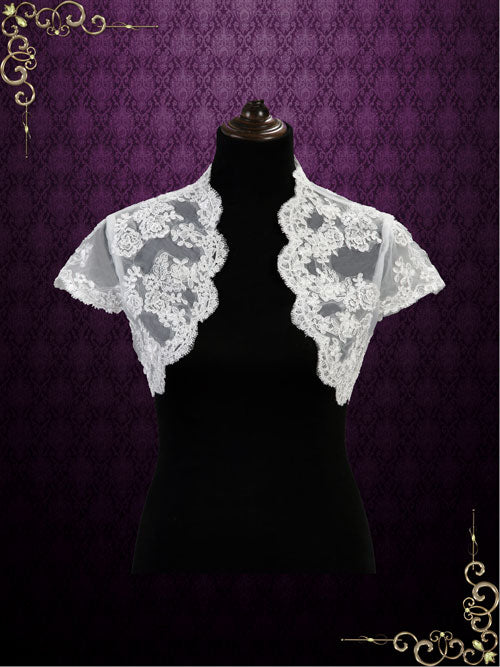 silver evening shrug bolero