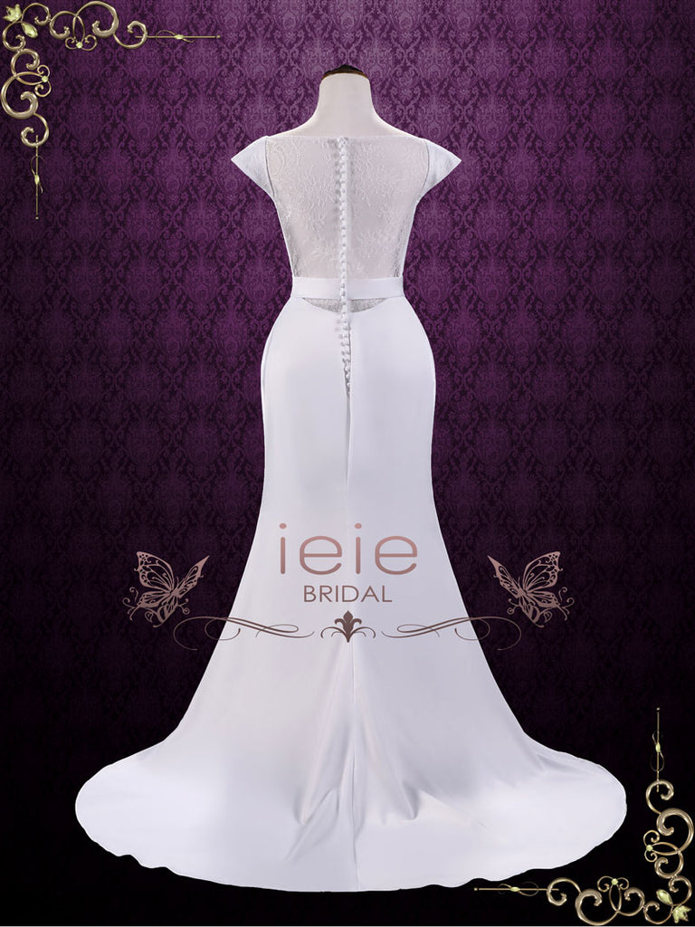 satin and lace wedding dress