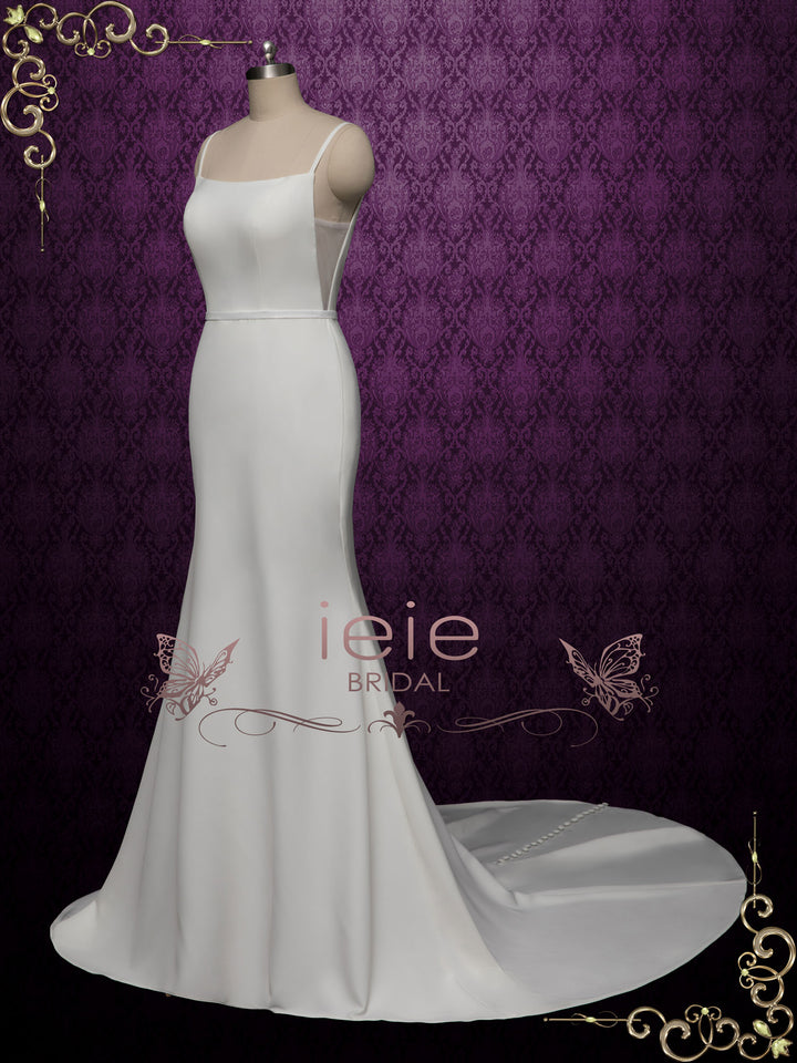 Simple Minimalist Wedding Dress with Open Back HADLEY