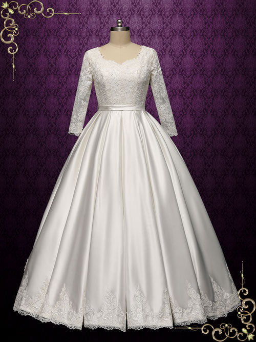 Princess Ball Gown Wedding Dress With Sleeves Nora Ieie