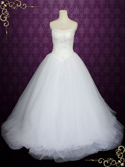 Strapless Tulle Short Wedding Dresses Tutu Lace Reception Style #OP4169  $112.1 