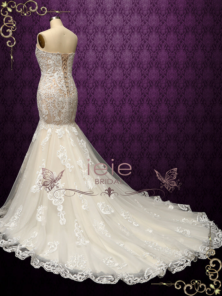 Luxurious Strapless Lace Mermaid Wedding Dress Alessia 