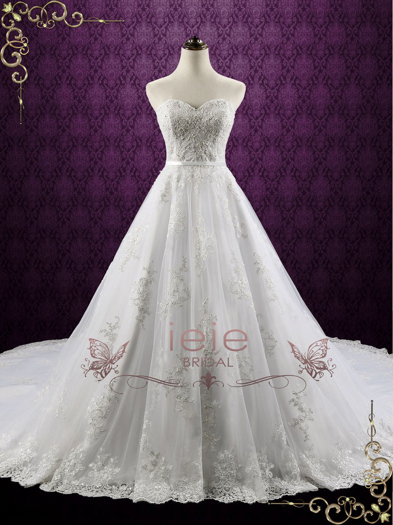 Classic Strapless Lace Ball Gown Wedding Dress Darlene