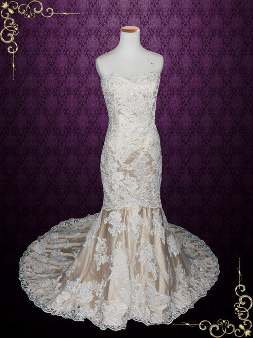 Fairytale Lace Wedding Dress with Illusion Neckline