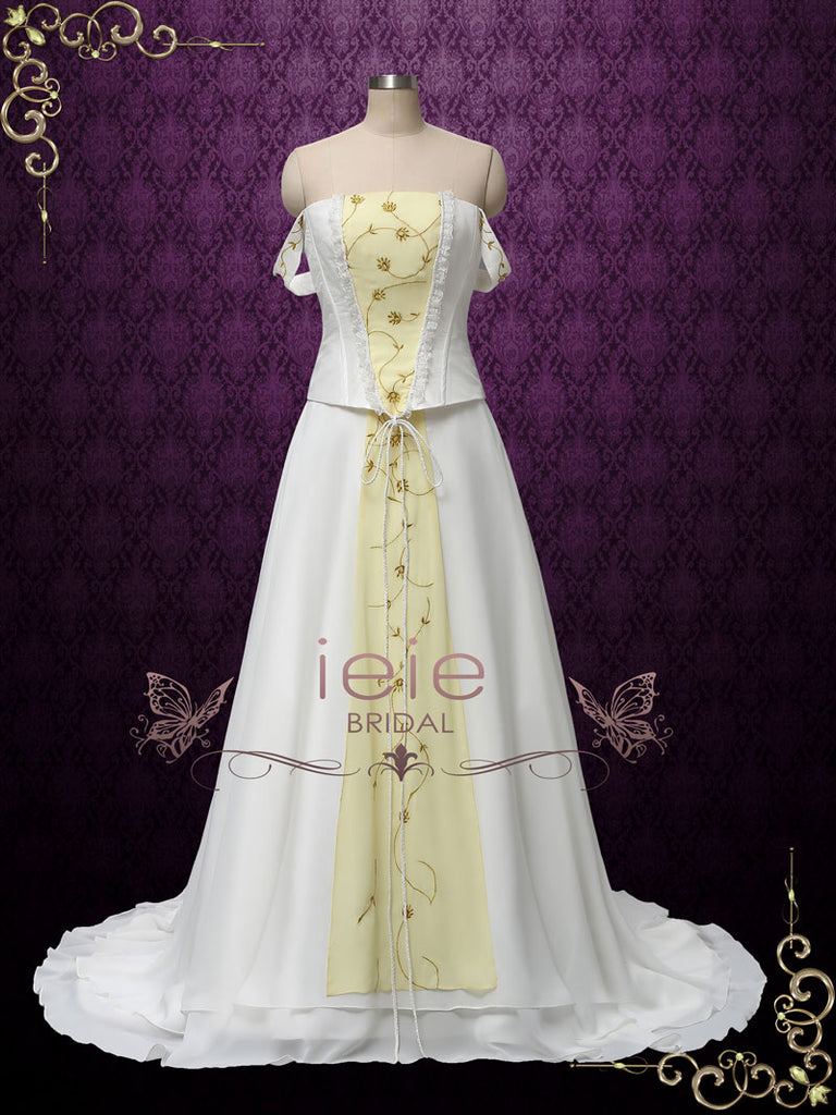 Love Story Retro Vintage Medieval Style Wedding Dress